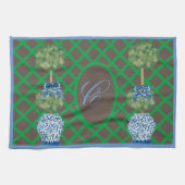 Chinoiserie Garden Topiary Ginger Jar Jars Placema Geschirrtuch (Horizontal)