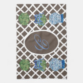 Chinoiserie Garden Topiary Ginger Jars Geschirrtuch (Vertikal)