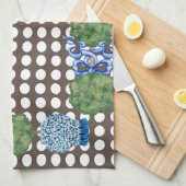 Chinoiserie Garden Topiary Ginger Jars Geschirrtuch (Viertel Falte)