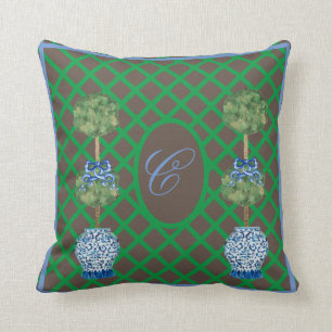 Chinoiserie Garden Topiary Ginger Jars Kissen