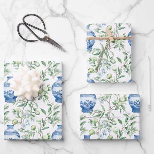 Chinoiserie Geschenkpapier Set (Vorderseite)