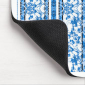 Chinoiserie-gestreifter Blumendruck Mousepad (Ecke)