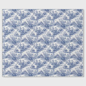Chinoiserie Gift Wrap - Blue Toile Wrapping Paper Geschenkpapier (Flach)