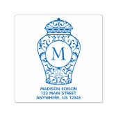 Chinoiserie Ginger Jar Address Self Inking Briefma Permastempel (Design)