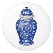 Chinoiserie Ginger Jar Blue Keramikknauf (Vorderseite)