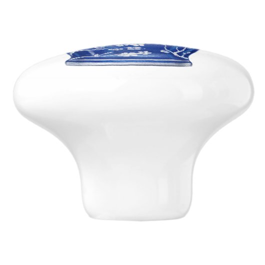 Chinoiserie Ginger Jar Blue Keramikknauf (Seitenansicht)