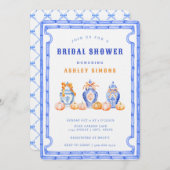 Chinoiserie Ginger Jar Brautparty | Tee-Party Einladung (Vorne/Hinten)