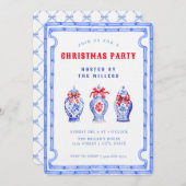 Chinoiserie Ginger Jar CHRISTMAS Party Einladung (Vorne/Hinten)