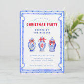 Chinoiserie Ginger Jar CHRISTMAS Party Einladung (Stehend Vorderseite)