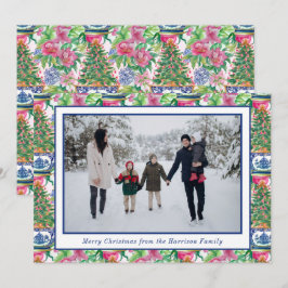 Chinoiserie Ginger Jar Christmas Tree Foto Feiertagskarte