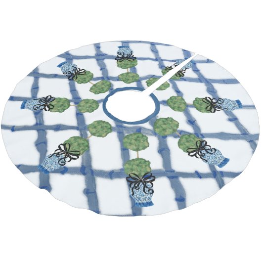 Chinoiserie Ginger Jar Cloud Napkin Polyester Weihnachtsbaumdecke (Schrägansicht)