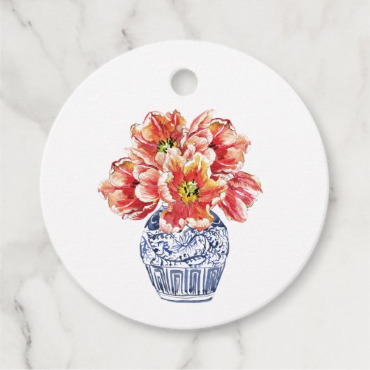 Chinoiserie Ginger Jar Gift Tags Geschenkanhänger (Vorderseite)