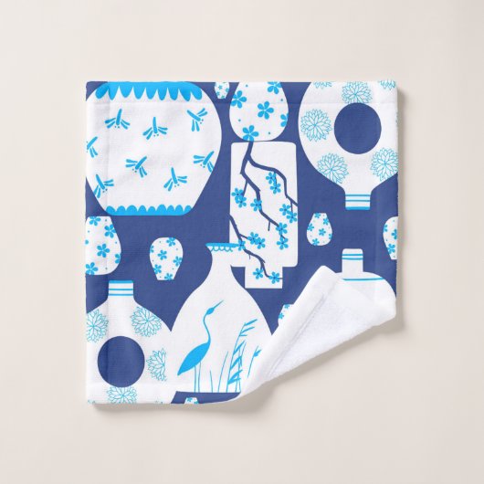 Chinoiserie Ginger Jar Jars Badhandtuch Set (Waschlappen)