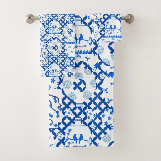 Chinoiserie Ginger Jar Jars Bath Towel Set (Insitu)