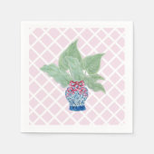 Chinoiserie Ginger Jar Jars Blätter Getränke Serviette (Vorderseite)