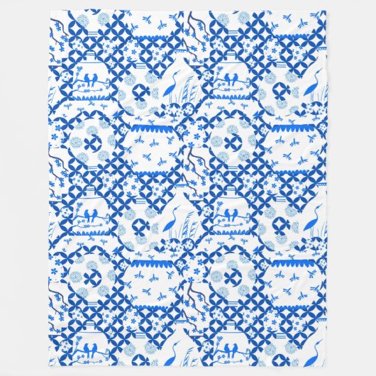 Chinoiserie Ginger Jar Jars Fleece Blanket (Vorderseite)