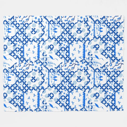 Chinoiserie Ginger Jar Jars Fleece Blanket (Vorderseite (Horizontal))