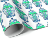 Chinoiserie Ginger Jar Jars  Geschenkpapier (Rolleneckpunkt)