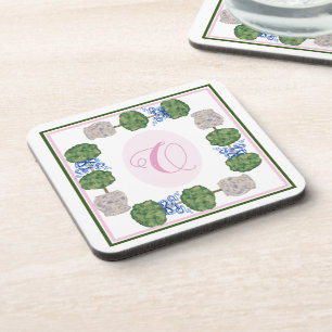 Chinoiserie Ginger Jar Jars Topiary Basket Getränkeuntersetzer