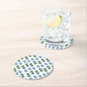 Chinoiserie Ginger Jar Jars Topiary Basket Runder Pappuntersetzer (Vor Ort)