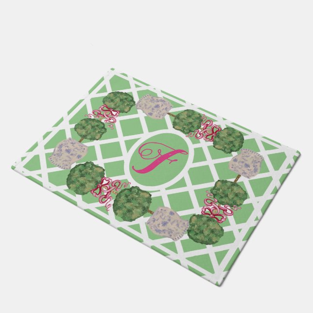 Chinoiserie Ginger Jar Jars Topiary Fußmatte (Schrägansicht)