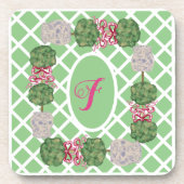 Chinoiserie Ginger Jar Jars Topiary Getränkeuntersetzer (Vorderseite)