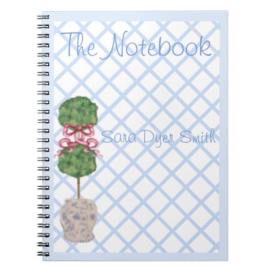 Chinoiserie Ginger Jar Jars Topiary Notebook Notizblock (Vorderseite)