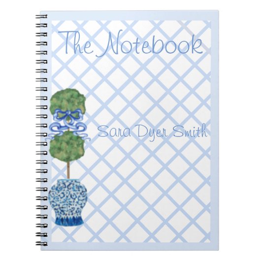 Chinoiserie Ginger Jar Jars Topiary Notebook Notizblock (Vorderseite)