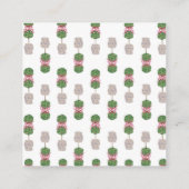 Chinoiserie Ginger Jar Jars Topiary Quadratische Visitenkarte (Rückseite)