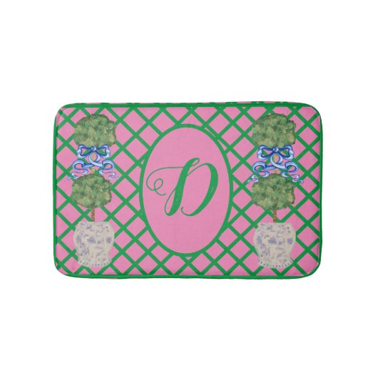 Chinoiserie Ginger Jar Jars Topiary Rug Bath Mat Badematte (Vorderseite)