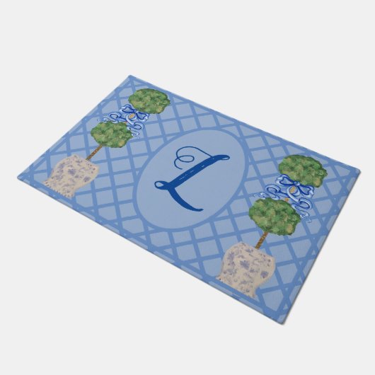 Chinoiserie Ginger Jar Jars Topiary Rug Doormat Fußmatte (Schrägansicht)