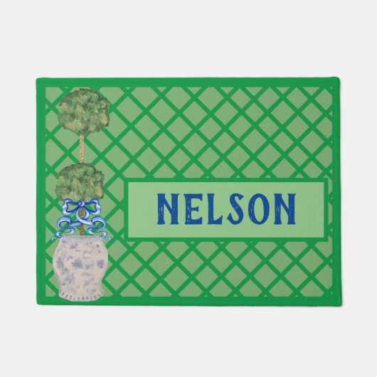 Chinoiserie Ginger jar jars Topiary Rug Doormat Fußmatte (Vorderseite)