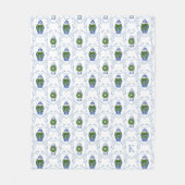 Chinoiserie Ginger Jar Mit Monogramm Fleecedecke (Vorderseite)