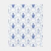 Chinoiserie Ginger Jar Monogram  Fleecedecke (Vorderseite)