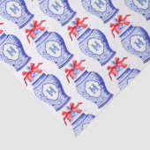 Chinoiserie Ginger Jar Monogram | Red Bow Seidenpapier (Detail)