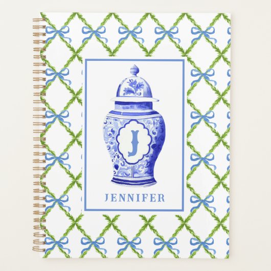 Chinoiserie Ginger Jar | Monogramm Planer (Vorderseite)