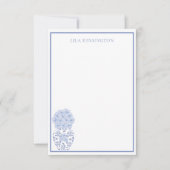 Chinoiserie Ginger Jar Vase & Blume Mitteilungskar Dankeskarte (Vorderseite)