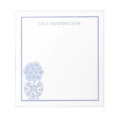 Chinoiserie Ginger Jar Vase mit Blumen Notepad Notizblock (Vorderseite)