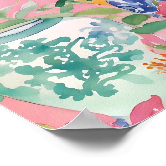 Chinoiserie Ginger Jars & Blume Poster (Ecke)
