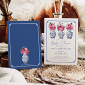 Chinoiserie Ginger Jars Pink Peonies Baby Dusche Einladung