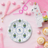 Chinoiserie Ginger Jars Weihnachten Mit Monogramm Pappteller (Party)