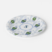 Chinoiserie Ginger Jars Weihnachten Mit Monogramm Pappteller (Schrägansicht)