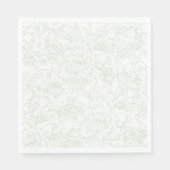 Chinoiserie Green Sage Peony Wedding Serviette (Vorderseite)