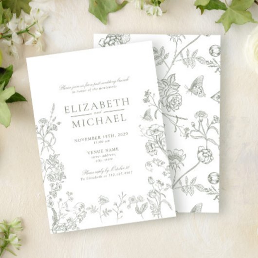 Chinoiserie Green Viktorianisch Post Wedding Brunc Einladung