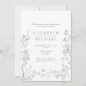 Chinoiserie Green Viktorianisch Post Wedding Brunc Einladung (Vorderseite)