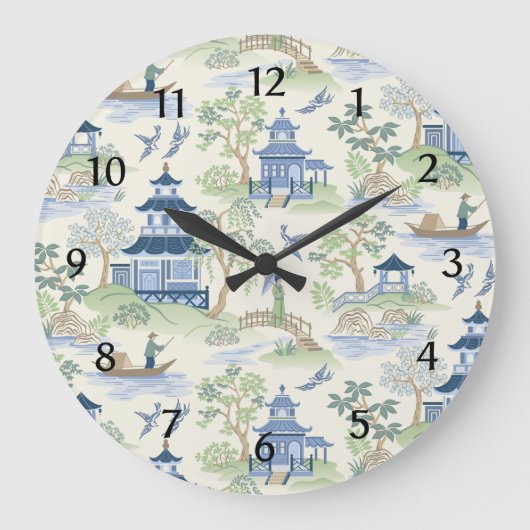 Chinoiserie Große Wanduhr (Vorderseite)