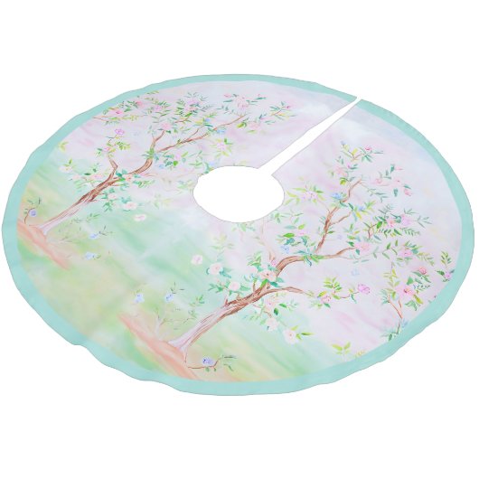 Chinoiserie, großmütig polyester weihnachtsbaumdecke (Schrägansicht)