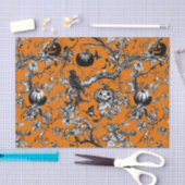 Chinoiserie Halloween Crow & Jack-O-Lantern Muster Seidenpapier (Handwerk)