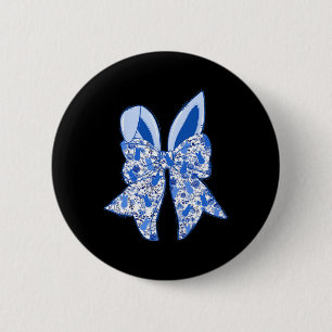 Chinoiserie-Hasen-Kaninchen-Vintage-Blau-Weiß-Ha Button