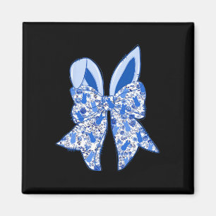 Chinoiserie-Hasen-Kaninchen-Vintage-Blau-Weiß-Ha Magnet